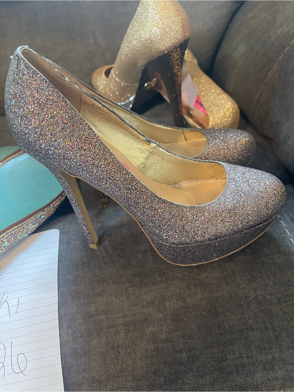 Betsey Johnson Melina Glitter Heels - 8